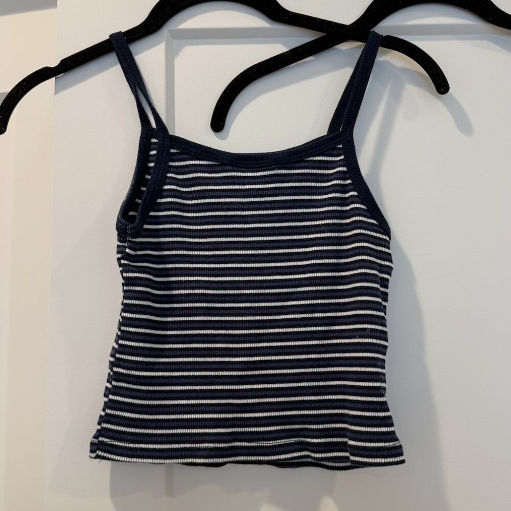 Brandy Melville Navy & White Striped Tank – One Size